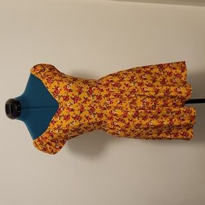 Nobo high-low floral dress in mustard